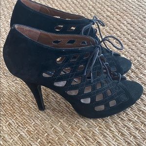 SZ Zara black lace up heels EXCELLENT COND!